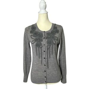 Banana Republic 100% Extra Fine Merino Wool Button Front Sweater Women's Size S
